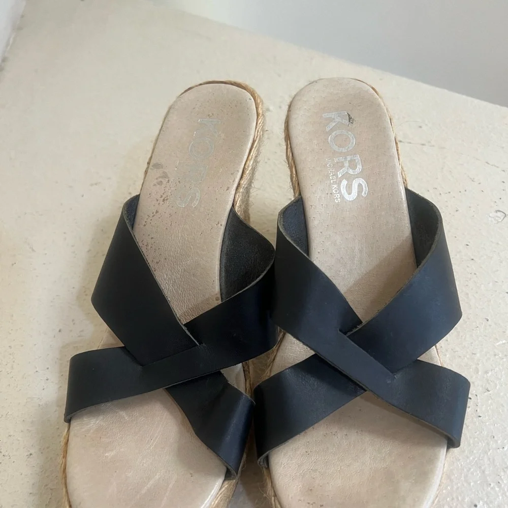 MICHAEL KORS Espadrille Wedge Mules Platform Sandals Sandal Women's‎ Size 7.3